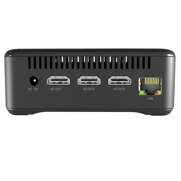 RUPA HSI-95 Mini PC, Intel N95 (4 mag, max. 3,4GHz), 16GB RAM, 512GB SSD, 3×HDMI 4K, WiFi 5, Bluetooth 5.0, 3×USB 3.0, 1xType C, 2×RJ45, 3,5mm jack