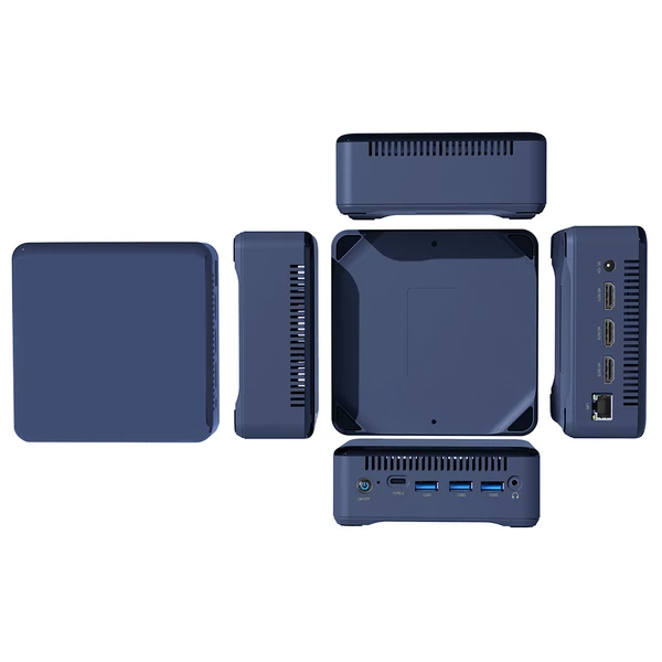 RUPA HSI-100 Mini PC Intel N100, 16GB RAM, 512GB SSD, 3×HDMI 4K, WiFi 6, BT 5.2, USB 3.0, Type-C, LAN – kompakt erőgép többképernyős munkához