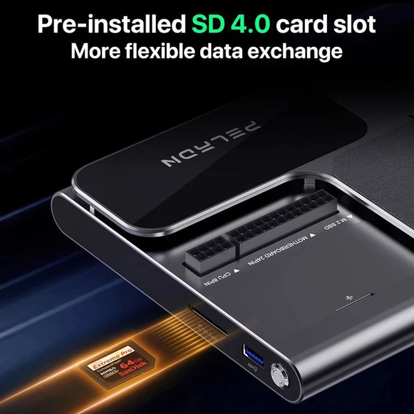 PELADN Link S-3 laptop eGPU dokkoló – PCIe x16, Thunderbolt 5, 2.5G LAN, M.2, USB3.2, SD kártyaolvasó, ATX/SFX táp kompatibilis