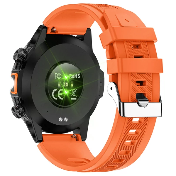 SENBONO V37Z okosóra – Egyedi videós számlap, 100+ sportmód, egészségmonitor, Bluetooth hívás, IP68 vízálló – Narancs