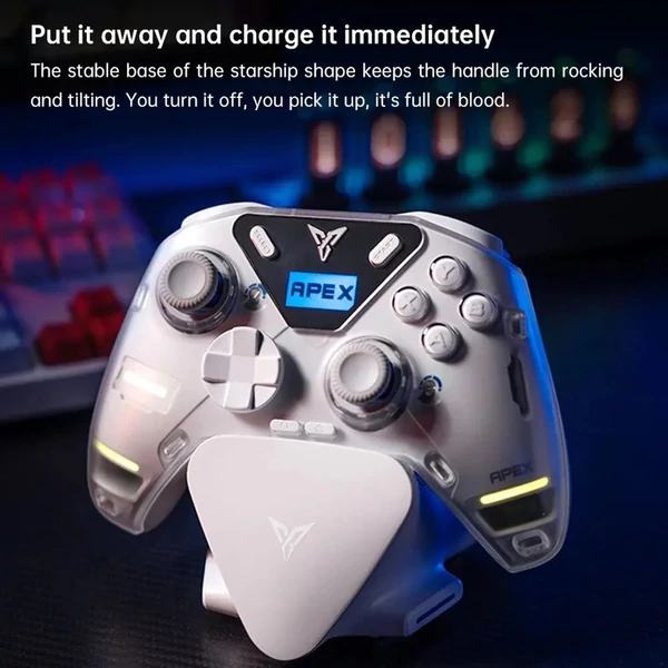 Flydigi APEX 5 vezeték nélküli gamer kontroller, állítható Hall 2.0 kar, rezgő Hall ravasz, 1000Hz frissítés