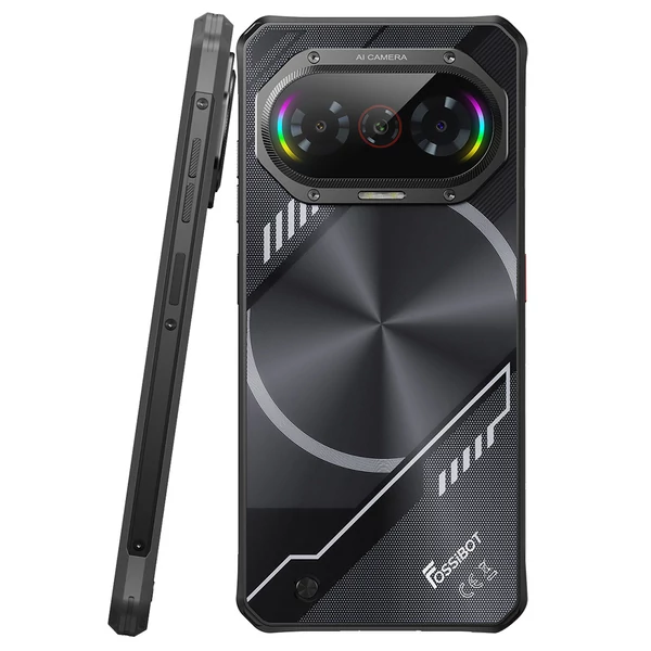 FOSSiBOT F114 strapabíró okostelefon 6.67", 4GB+128GB, Android 15, 50MP kamera, 5000mAh, IP68/IP69K, NFC, Face ID, GPS - Fekete