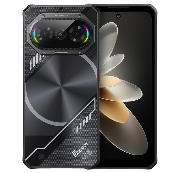 FOSSiBOT F114 strapabíró okostelefon 6.67", 4GB+128GB, Android 15, 50MP kamera, 5000mAh, IP68/IP69K, NFC, Face ID, GPS - Fekete