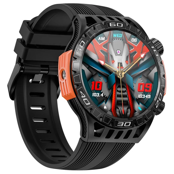 LOKMAT ZEUS 6 PRO okosóra zöld – dupla zseblámpa, Bluetooth hívás, 5ATM vízálló, AI hangasszisztens, egészségfigyelés - Fekete