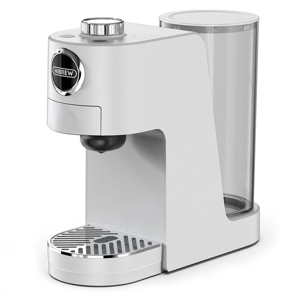 HiBREW H3C 3 az 1-ben kapszulás kávéfőző, 20 bar nyomás, 7 hőfok, forró/jeges kávé, 1,4L tartály, DG/NS kapszula és őrölt kávé – Fehér