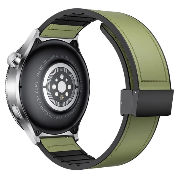 KUMI WATCH Gear GT3 okosóra, 1.43” AMOLED kijelző, AI hangvezérlés, egészségkövetés, Bluetooth hívás, IP68 vízálló – Ezüst