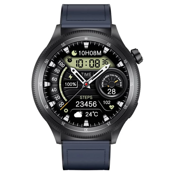 KUMI WATCH Gear GT3 okosóra, 1.43” AMOLED kijelző, AI hangvezérlés, egészségkövetés, Bluetooth hívás, IP68 vízálló – Szürke