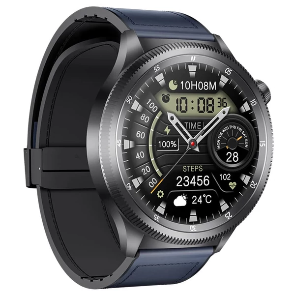 KUMI WATCH Gear GT3 okosóra, 1.43” AMOLED kijelző, AI hangvezérlés, egészségkövetés, Bluetooth hívás, IP68 vízálló – Szürke