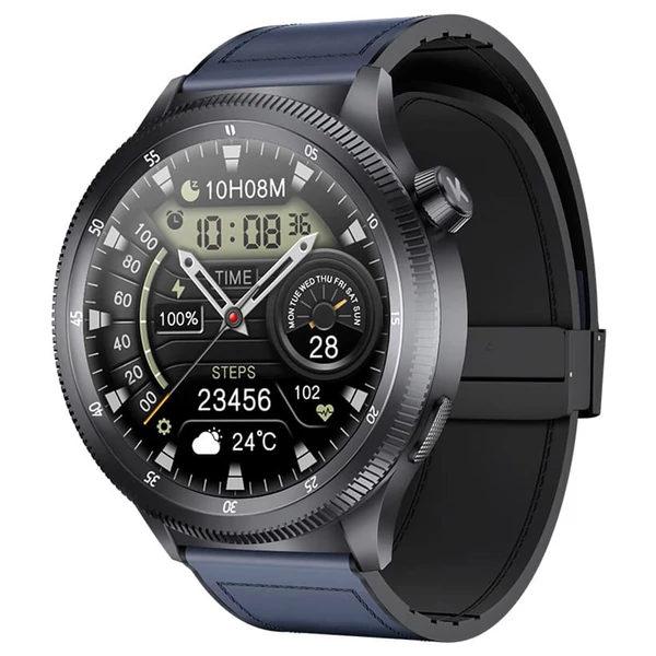 KUMI WATCH Gear GT3 okosóra, 1.43” AMOLED kijelző, AI hangvezérlés, egészségkövetés, Bluetooth hívás, IP68 vízálló – Szürke
