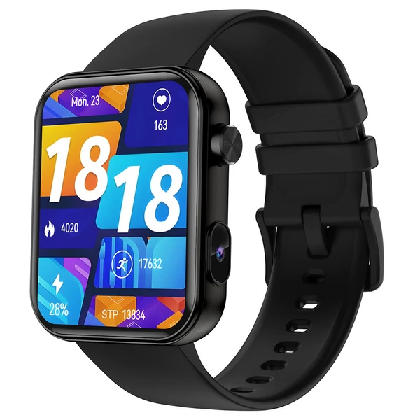 SENBONO P51 okosóra 1,91" kijelzővel, Bluetooth hívás, egészségmérés, fotó & videó funkció – Fekete