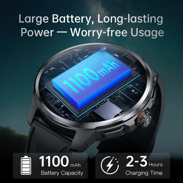 KUMI WATCH X3 Pro okosóra – 1.75" AMOLED kijelző, 4G hívás, 4GB+32GB tárhely, 2MP kamera, GPS, egészség- és sportkövetés – Ezüst