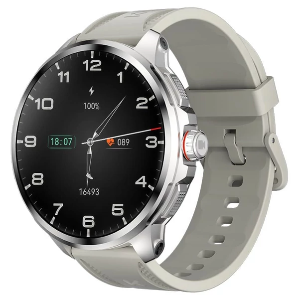 KUMI WATCH X3 Pro okosóra – 1.75" AMOLED kijelző, 4G hívás, 4GB+32GB tárhely, 2MP kamera, GPS, egészség- és sportkövetés – Ezüst