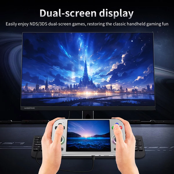 ANBERNIC RG477M AI játékkonzol, Android 14, 12GB RAM, 256GB tárhely, 4.7" 120Hz érintőkijelző, WiFi 6E, Bluetooth 5.3 - Ezüst
