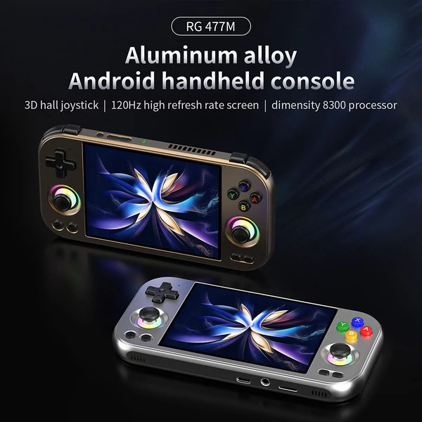 ANBERNIC RG477M AI játékkonzol, Android 14, 12GB RAM, 256GB tárhely, 4.7" 120Hz érintőkijelző, WiFi 6E, Bluetooth 5.3 - Bronz