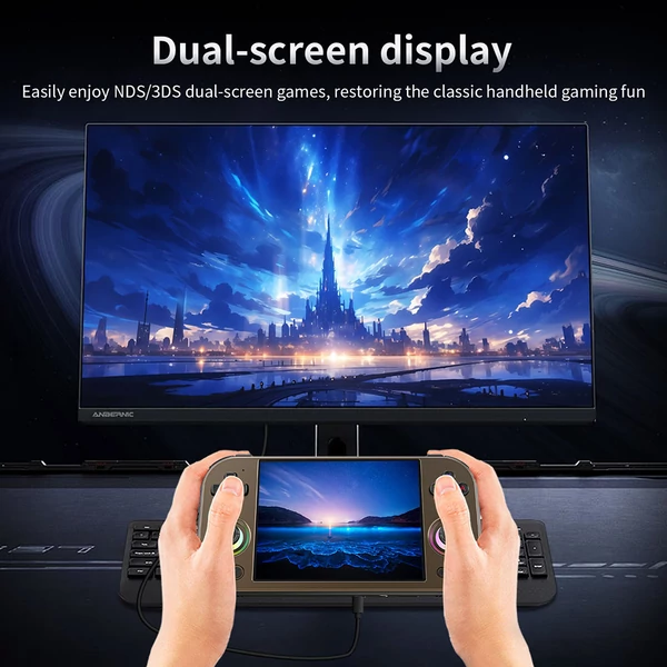 ANBERNIC RG477M AI játékkonzol, Android 14, 12GB RAM, 256GB tárhely, 4.7" 120Hz érintőkijelző, WiFi 6E, Bluetooth 5.3 - Bronz