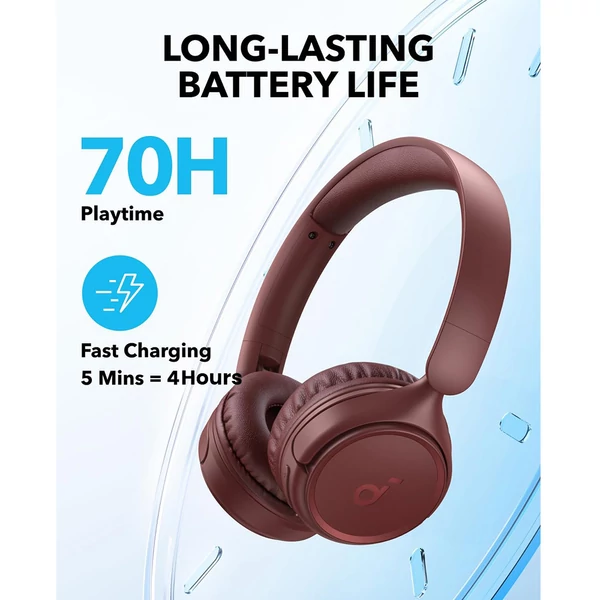 Anker Soundcore H30i Bluetooth fejhallgató – 70 óra üzemidő, multipont kapcsolat - Rózsapiros