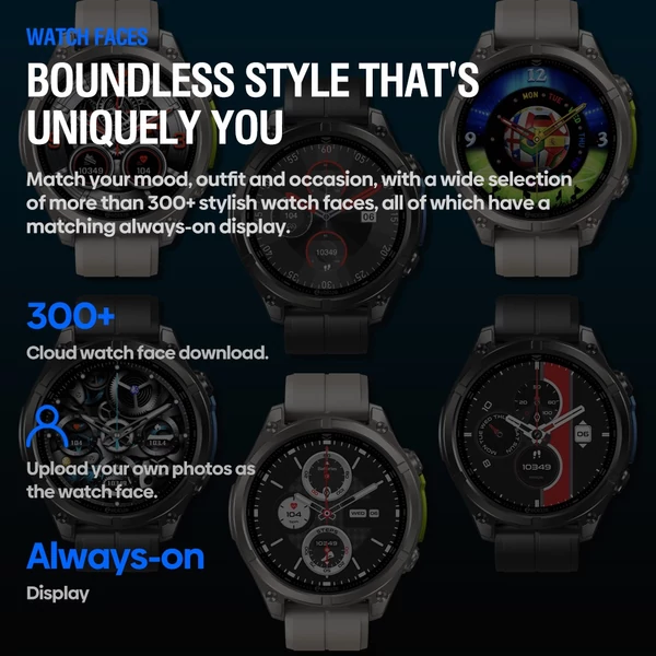 Zeblaze VIBE 8 strapabíró okosóra, 1.43" AMOLED, pulzus- és alvásmérés, 100+ sportmód, 60 napos üzemidő – Fekete