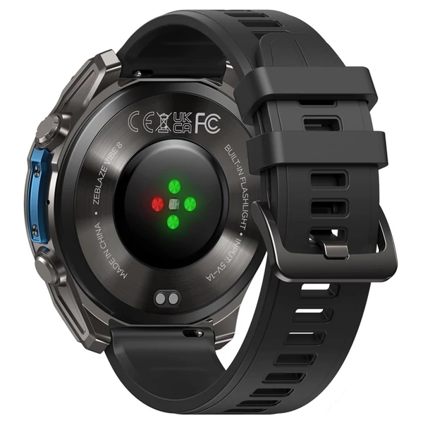 Zeblaze VIBE 8 strapabíró okosóra, 1.43" AMOLED, pulzus- és alvásmérés, 100+ sportmód, 60 napos üzemidő – Fekete