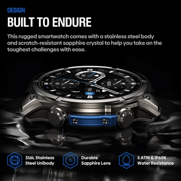 Zeblaze VIBE 8 strapabíró okosóra, 1.43" AMOLED, pulzus- és alvásmérés, 100+ sportmód, 60 napos üzemidő – Szürke