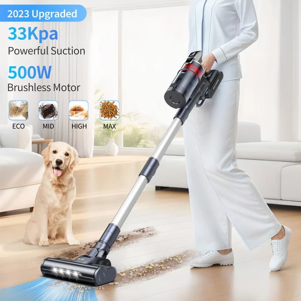 UMLO V160 vezeték nélküli porszívó – 500W, 33kPa szívóerő, 60 perc üzemidő, szőrtelenítő kefe, szőnyegre és kemény padlóra