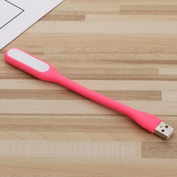 Hordozható USB LED olvasólámpa hajlítható karral, mini éjszakai lámpa laptophoz és számítógéphez – Pink