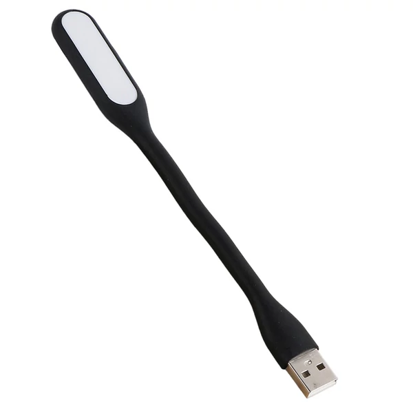 Hordozható USB LED olvasólámpa hajlítható karral, mini éjszakai lámpa laptophoz és számítógéphez – Fekete
