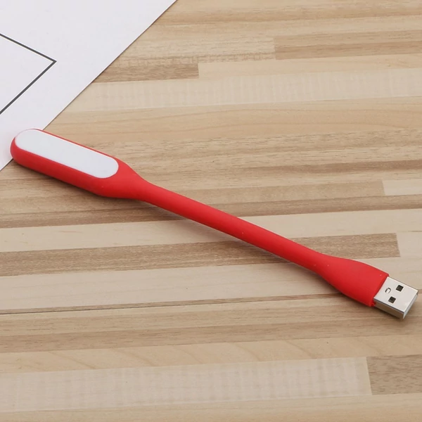 Hordozható USB LED olvasólámpa hajlítható karral, mini éjszakai lámpa laptophoz és számítógéphez – Piros