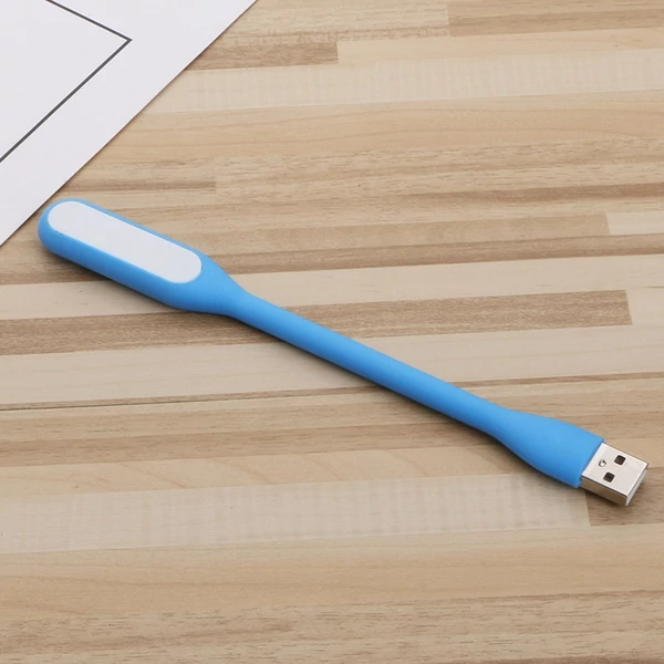 Hordozható USB LED olvasólámpa hajlítható karral, mini éjszakai lámpa laptophoz és számítógéphez – Kék