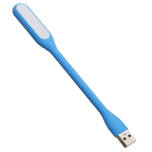 Hordozható USB LED olvasólámpa hajlítható karral, mini éjszakai lámpa laptophoz és számítógéphez – Kék