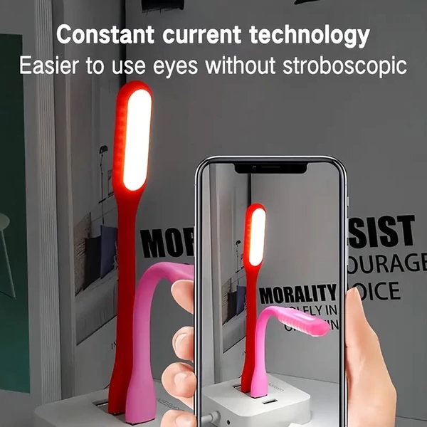 Hordozható USB LED olvasólámpa hajlítható karral, mini éjszakai lámpa laptophoz és számítógéphez – Lila
