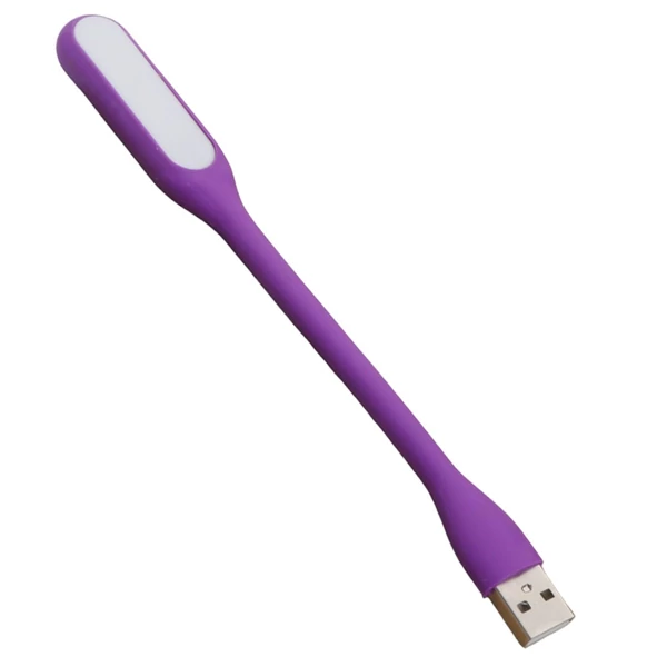 Hordozható USB LED olvasólámpa hajlítható karral, mini éjszakai lámpa laptophoz és számítógéphez – Lila