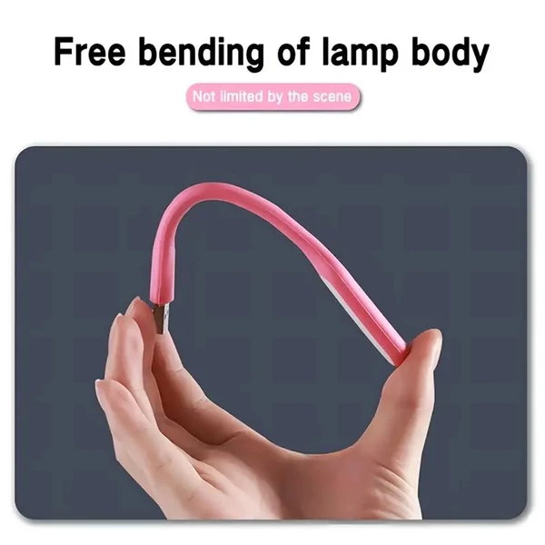 Hordozható USB LED olvasólámpa hajlítható karral, mini éjszakai lámpa laptophoz és számítógéphez – Sárga