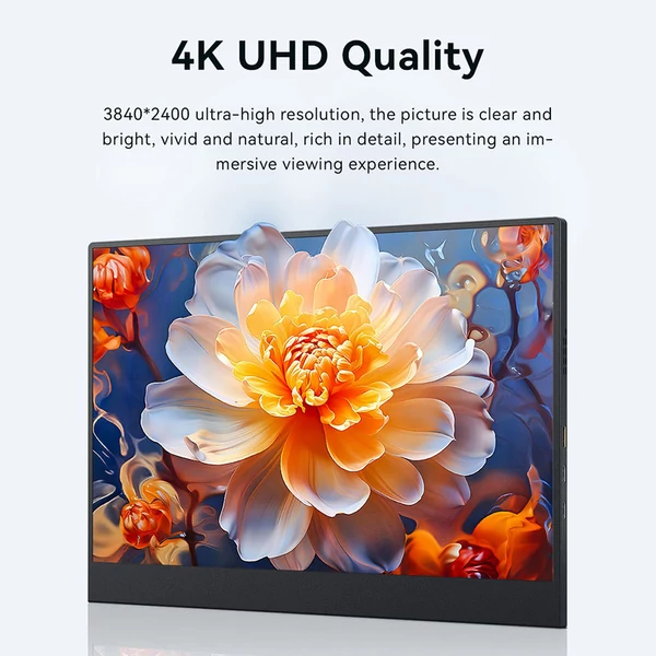 AOSIMAN 134UCT 13.4" hordozható érintőképernyős monitor, 4K UHD 3840x2400, sztereó hangszóró, alacsony kékfény