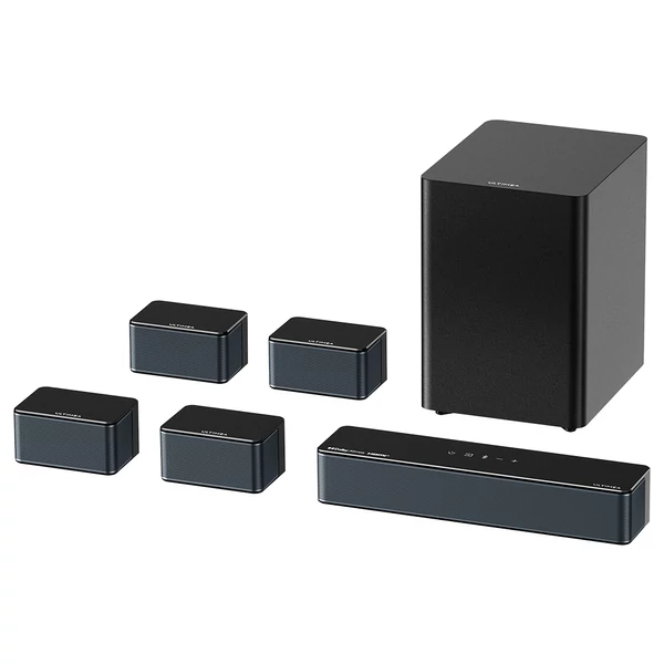 Ultimea Poseidon D80 Boom 7.1 Soundbar + Steady 300 hangfalállvány, Dolby Atmos, 500W, Bluetooth 5.3, EQ, APP vezérlés