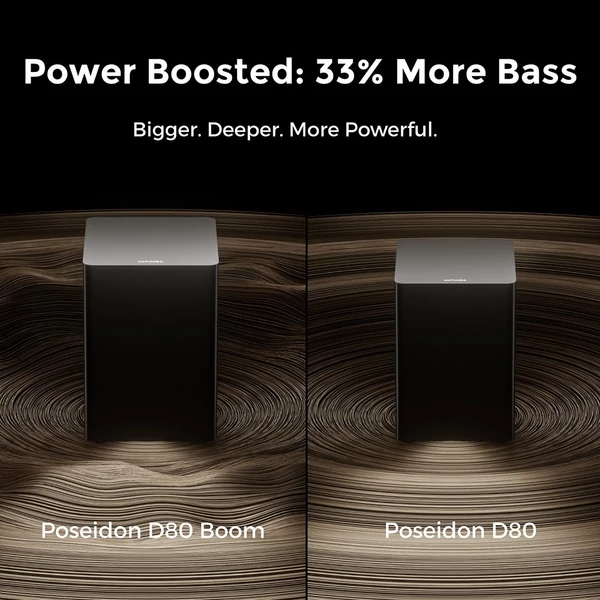 Ultimea Poseidon D80 Boom 7.1 Soundbar + Steady 300 hangfalállvány, Dolby Atmos, 500W, Bluetooth 5.3, EQ, APP vezérlés
