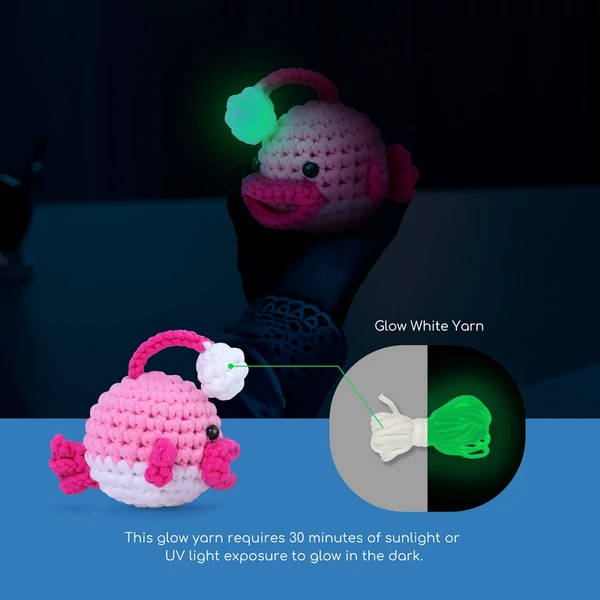 Amigurumi horgolókészlet kezdőknek – állatfigura csomag videós útmutatóval, Anglerpuff minta