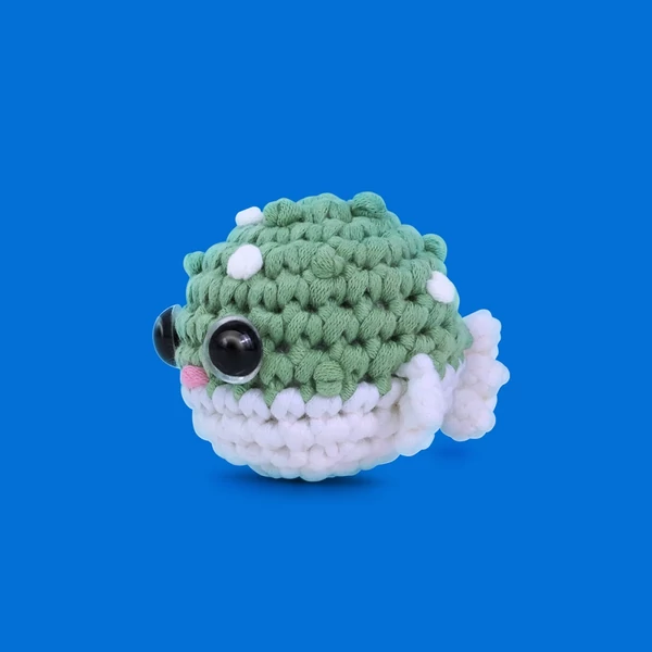 Amigurumi horgolókészlet kezdőknek – állatfigura csomag videós útmutatóval, Anglerpuff minta
