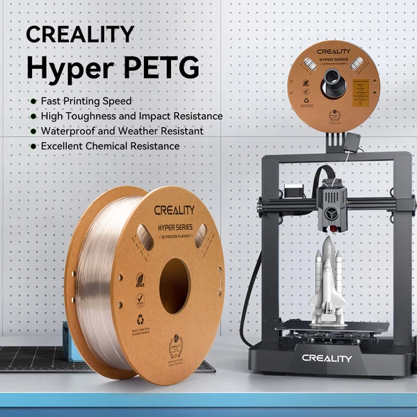 5kg Creality Hyper-PETG filament szett – fehér, fekete, zöld, átlátszó és szürke (5×1kg tekercs)
