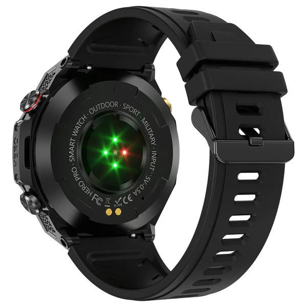 SENBONO KC82 okosóra egészségfigyelés, Bluetooth hívás, 100+ sportmód, AI asszisztens, beépített GPS, vízálló - Fekete számlappal