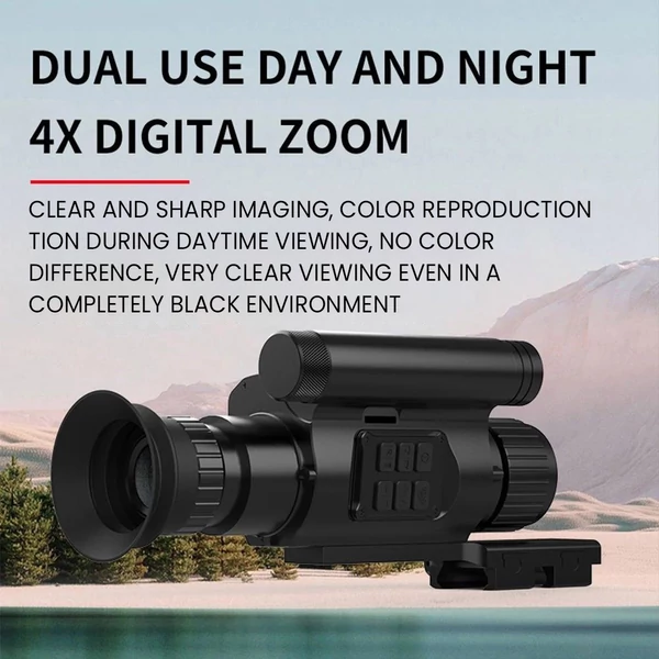 Digitális éjjellátó monokulár 940nm infravörös lézerrel, 1080P videóval, 4X digitális zoom, max. 8 óra üzemidő - 50mm átmérő