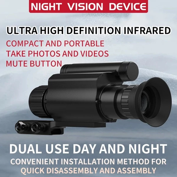 Digitális éjjellátó monokulár 940nm infravörös lézerrel, 1080P videóval, 4X digitális zoom, max. 8 óra üzemidő - 35mm átmérő