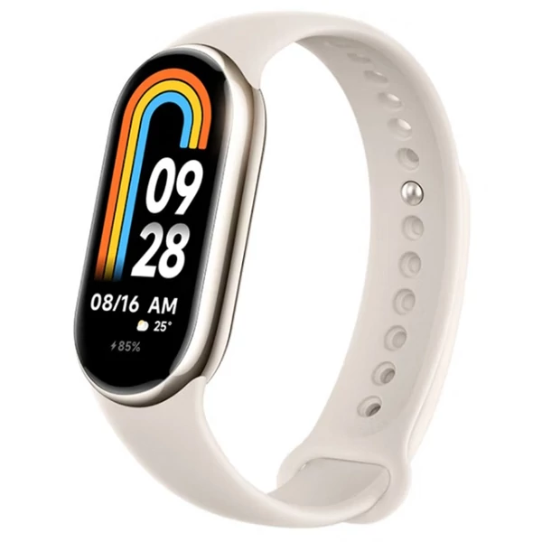 Xiaomi Mi Band 8 okoskarkötő 1,62'' AMOLED kijelzővel, véroxigén- és pulzusmérővel, fitneszkövető, kínai verzió - Világos arany