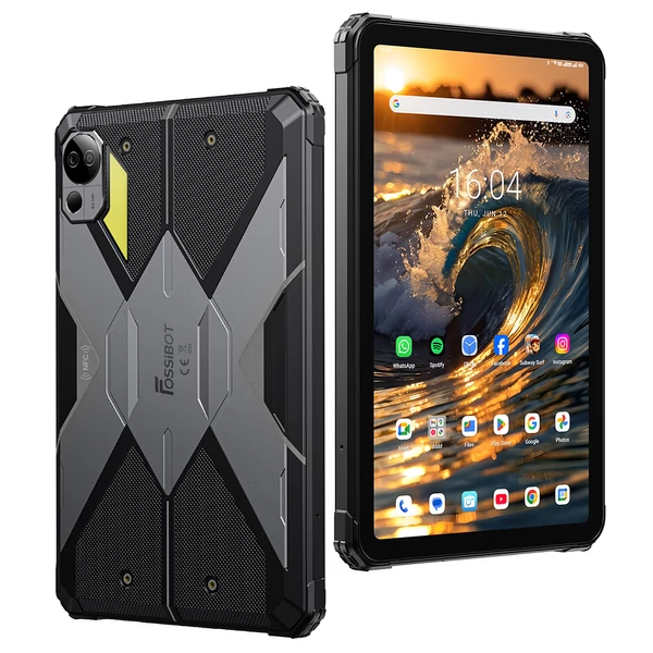 FOSSiBOT DT3 5G ütésálló tablet 10,4" 2K, Android 15, 12/256GB, 21560mAh 66W, 64+32MP kamera, NFC, ujjlenyomat+Face ID - Szürke