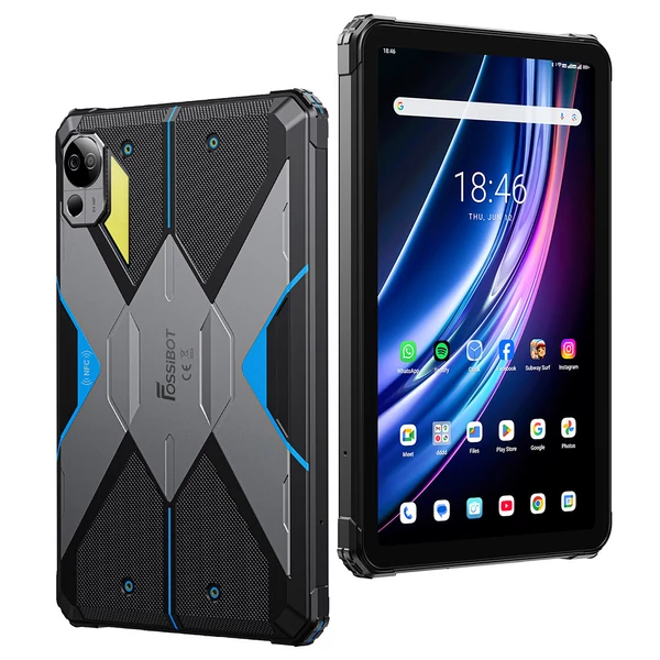 FOSSiBOT DT3 5G ütésálló tablet 10,4" 2K, Android 15, 12/256GB, 21560mAh 66W, 64+32MP kamera, NFC, ujjlenyomat+Face ID - Kék