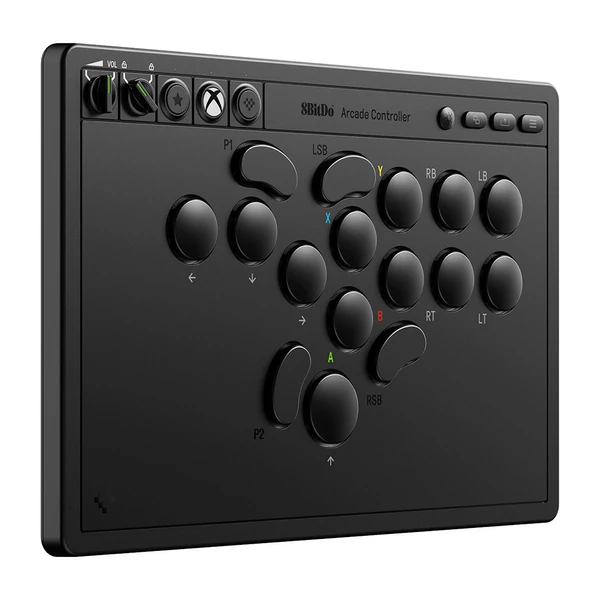 8BitDo Arcade kontroller Xboxhoz, kompatibilis Series X|S, One és Windows, RGB fénygyűrű, 4ms vezetékes késés