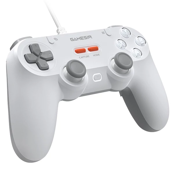 GameSir T3 Lite vezetékes szimmetrikus PC/Switch/Android/iOS kontroller, 1000Hz, Hall stick, turbó, rezgés, 2 programozható gomb – Fehér