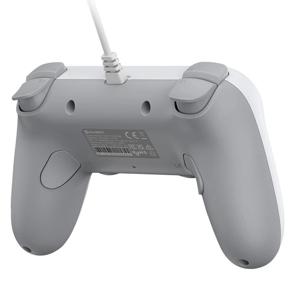 GameSir T3 Lite vezetékes szimmetrikus PC/Switch/Android/iOS kontroller, 1000Hz, Hall stick, turbó, rezgés, 2 programozható gomb – Fehér