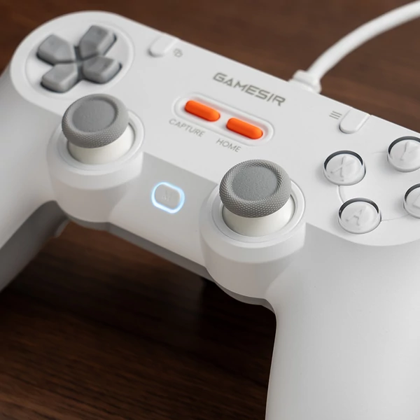 GameSir T3 Lite vezetékes szimmetrikus PC/Switch/Android/iOS kontroller, 1000Hz, Hall stick, turbó, rezgés, 2 programozható gomb – Fehér