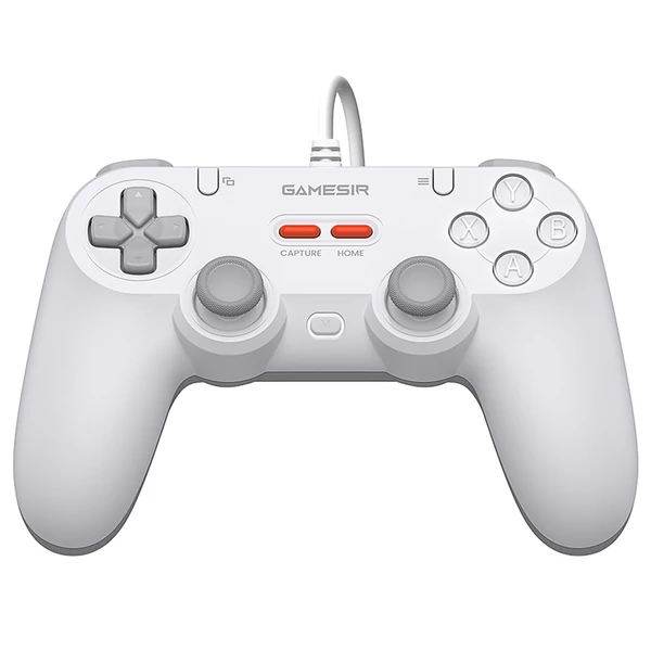 GameSir T3 Lite vezetékes szimmetrikus PC/Switch/Android/iOS kontroller, 1000Hz, Hall stick, turbó, rezgés, 2 programozható gomb – Fehér