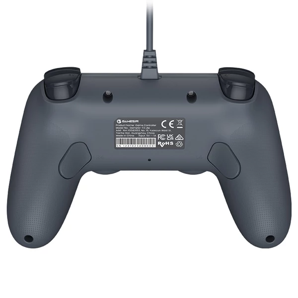 GameSir T3 Lite vezetékes szimmetrikus PC/Switch/Android/iOS kontroller, 1000Hz, Hall stick, rezgés, turbó, 2 programozható gomb – Szürke
